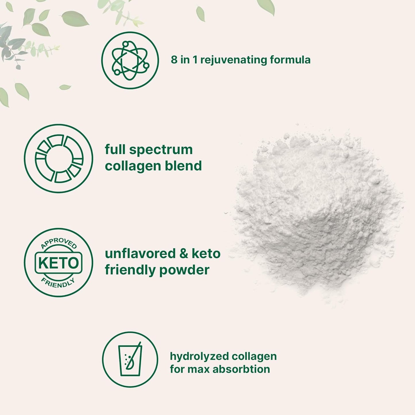 Micro Ingredients Multi Collagen Protein Powder, 2 libras – Tipo I, II, III, V, X con Biotina, Ácido Hialurónico, Vitamina C.